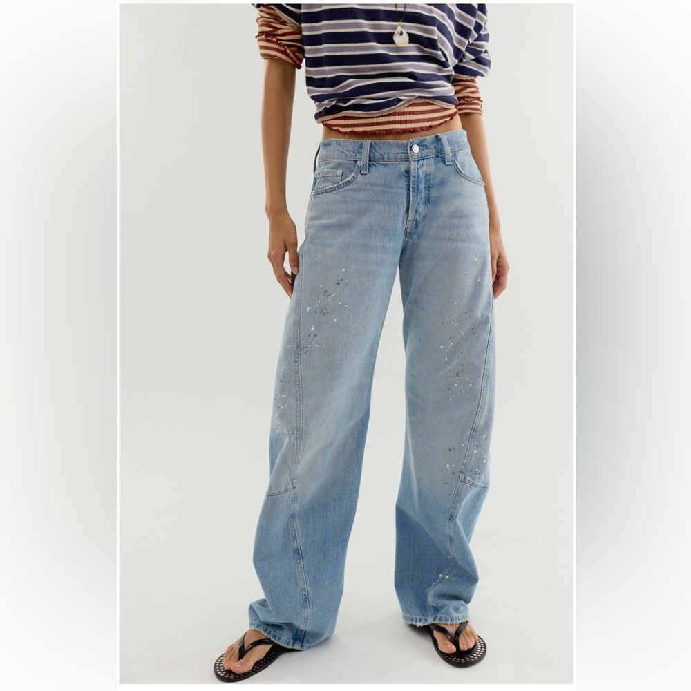 We The Free Fable Low-Rise Twisted Bow Jeans